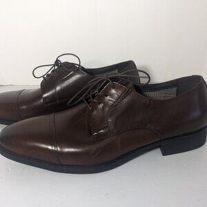 NEW- Men's Size 10.5M Section X Oxford Leather Dress Shoes (711SX0005) Brown
